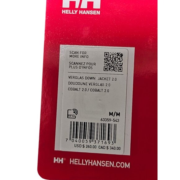 HH Puffer Jacket Mens Medium Blue Verglasn Down Coat Outdoors Casual - Picture 7 of 9